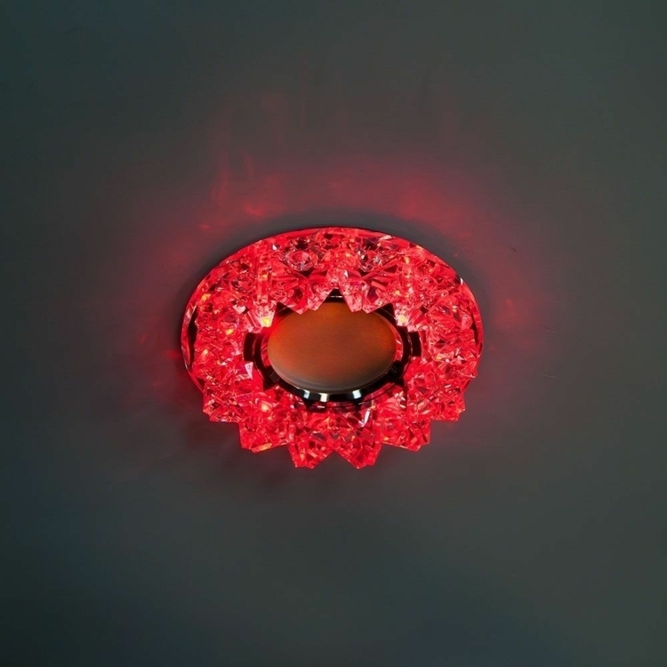 Светильник встраиваемый с разноцветной LED подсветкой Feron CD2542 MR16 прозрачный