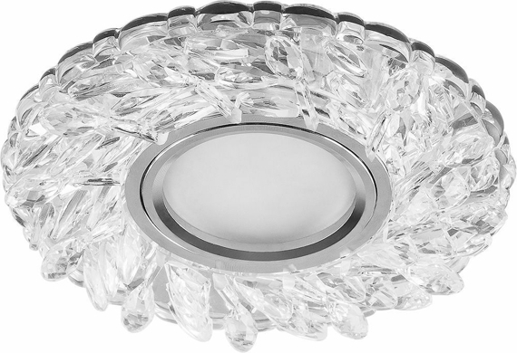 Светильник встраиваемый с белой LED подсветкой Feron CD915 потолочный MR16 G5.3 прозрачный Светильник встраиваемый с белой LED подсветкой Feron CD915 потолочный MR16 G5.3 прозрачный