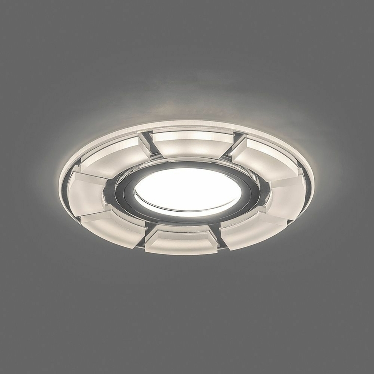 Светильник встраиваемый с LED подсветкой Feron CD993 потолочный MR16 G5.3 белый матовый, хром
